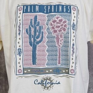 Vintage 90s Palm Springs California Desert Graphic Heavyweight TShirt USA NWT L